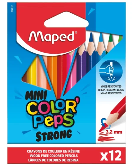 12 crayons de couleur - Ultra résistant - Color'Peps Strong
