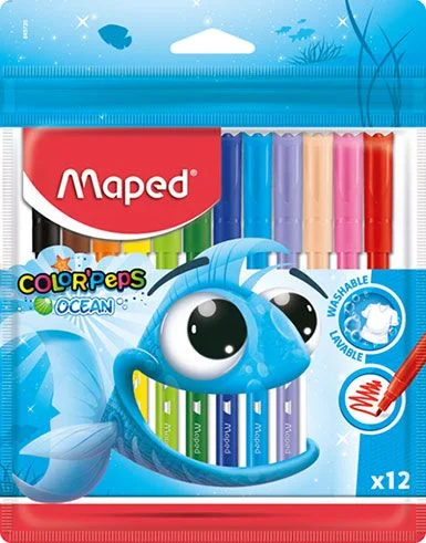 12 Feutres de coloriage Maped Color'peps Ocean