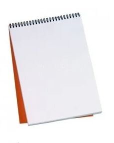 Bloc notes A4 couv plastique rouge Feuilles blanches/unité