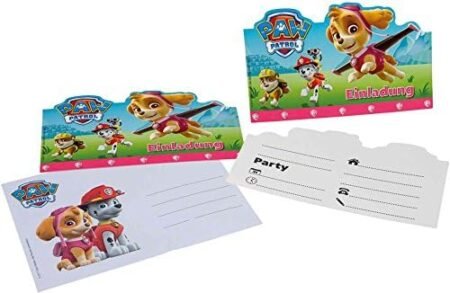 PAW PATROL PARTY - LOT DE 5 CARTES D'INVITATIONS
