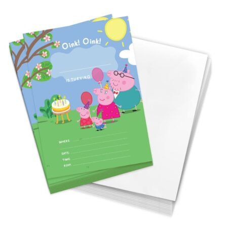 PEPPA PIG' - LOT DE 5 CARTES D'INVITATIONS