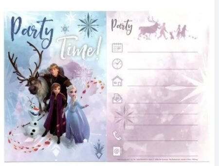 FROZEN - LOT DE 5 CARTES D'INVITATIONS
