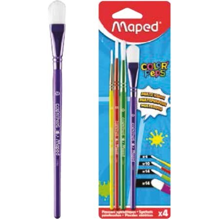 Pinceaux synthetiques assortis Blister de 4