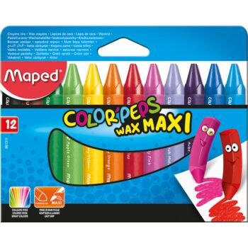 Maped Boîte de 12 Crayons Cire Wax Maxi - COLOR PEPS